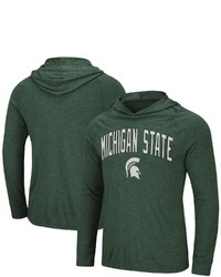 Colosseum Heathered Green Michigan State Spartans Big Tall Wingman Raglan Hoodie T Shirt In Heather Green At Nordstrom