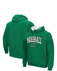Colosseum Kelly Green Marshall Thundering Herd Arch And Logo Pullover Hoodie