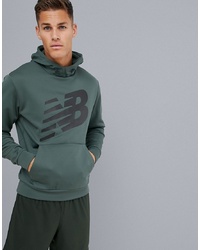 New Balance Running Fleece Logo Hoodie In Khaki