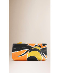 Burberry Book Cover Print Leather Pouch
