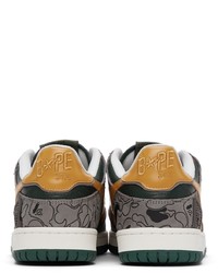 BAPE Green Grey Sk8 Sta Low Sneakers