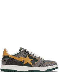 BAPE Green Grey Sk8 Sta Low Sneakers