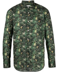 Tintoria Mattei Foliage Print Poplin Shirt