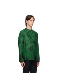 Haider Ackermann Green Embroidered Oversized Shirt
