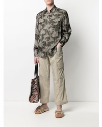 Laneus Palm Tree Print Shirt