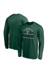 FANATICS Branded Green Milwaukee Bucks Team Arc Knockout Long Sleeve T Shirt