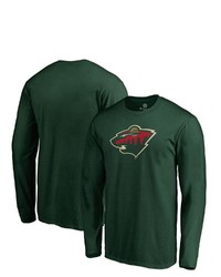 FANATICS Branded Green Minnesota Wild Primary Team Logo Long Sleeve T Shirt In Green At Nordstrom