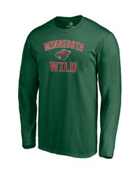 FANATICS Branded Green Minnesota Wild Team Victory Arch Long Sleeve T Shirt