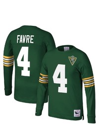 Mitchell & Ness Brett Favre Green Green Bay Packers 1994 Retired Player Name Number Long Sleeve T Shirt