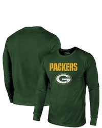 Majestic Threads Green Bay Packers Lockup Tri Blend Long Sleeve T Shirt