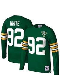 Mitchell & Ness Reggie White Green Green Bay Packers Throwback Retired Player Name Number Long Sleeve Top
