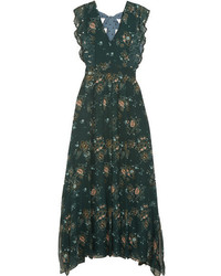 See by Chloe See By Chlo Printed Georgette Maxi Dress Forest Green