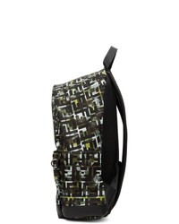 Fendi Green And Black Camouflage Nylon Backpack