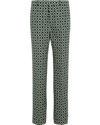 Gucci Printed Cotton Straight Leg Pants Emerald