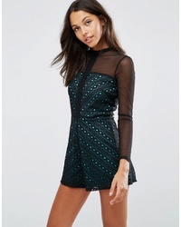 ASOS DESIGN Asos T Lace And Mesh Playsuit