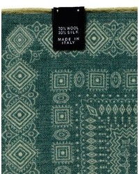 Drakes Drake S Bandana Print Panel Wool Silk Pocket Square
