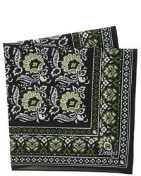 Drakes Drakes Floral Tile Print Handkerchief