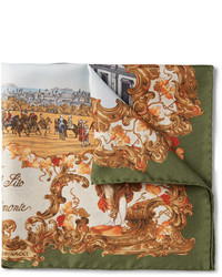 Rubinacci Real Sito Di Capodimonte Printed Silk Twill Pocket Square
