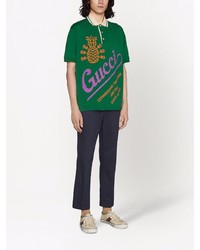Gucci Pineapple Print Knitted Polo Shirt