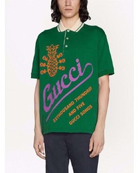 Gucci Pineapple Print Knitted Polo Shirt