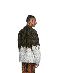MSGM Green And Off White Print Jacket