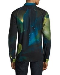 Hugo Boss Neon Palm Print Cotton Shirt