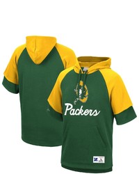 Mitchell & Ness Green Green Bay Packers Home Advantage Raglan Short Sleeve Pullover Hoodie At Nordstrom