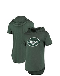 Majestic Threads Green New York Jets Primary Logo Tri Blend Hoodie T Shirt