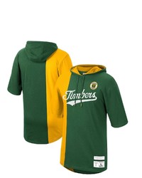 Mitchell & Ness Green Portland Timbers Since 96 Split Color Short Sleeve Hoodie