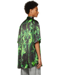 Vetements Black Green Smoke Fluid Shirt