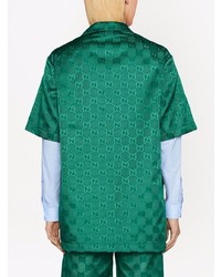 Gucci Gg Canvas Jacquard Bowling Shirt