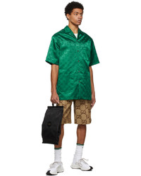 Gucci Green Gg Canvas Bowling Shirt