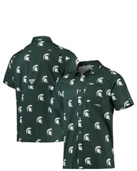 Columbia Green Michigan State Spartans Super Slack Tide Omni Shade Button Up Shirt