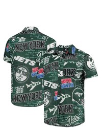 FOCO Green New York Jets Thematic Button Up Shirt At Nordstrom