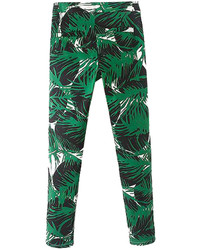 Choies Green Leaf Print Skinny Pants