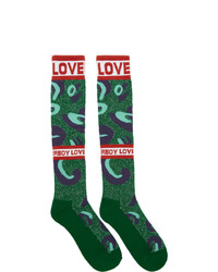 Charles Jeffrey Loverboy Green And Blue Loverboy Monster Socks