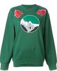 Dark Green Print Sweater