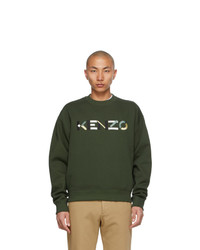 Kenzo Khaki Multicolor Logo Sweatshirt