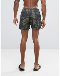 Asos Swim Shorts With Camo Print In Short Length