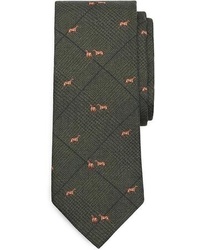 Brooks Brothers Wool Challis Hound Print Tie
