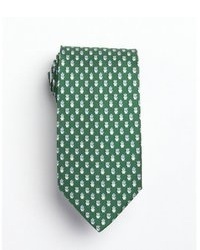 Salvatore Ferragamo Green Teddy Bear Printed Silk Tie