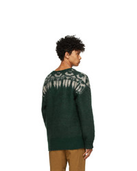South2 West8 Green Mohair V Neck Sweater