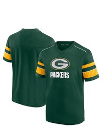 FANATICS Branded Green Green Bay Packers Textured Hashmark V Neck T Shirt