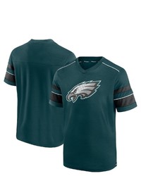 FANATICS Branded Midnight Green Philadelphia Eagles Textured Hashmark V Neck T Shirt