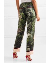 F.R.S For Restless Sleepers Etere Med Printed Silk Twill Straight Leg Pants