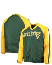 G-III SPORTS BY CARL BANKS Greengold Oakland Athletics Kickoff Raglan V Neck Pullover Jacket At Nordstrom