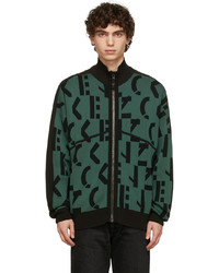 Kenzo Black Green Monogram Seasonal Jacket