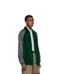 Gucci Green Chenille Zip Up Sweater