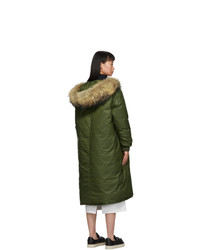 Yves Salomon Army Green Down And Coat
