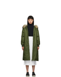 Yves Salomon Army Green Down And Coat